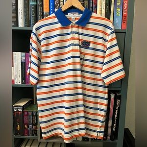 Vintage Mens Striped Medium Short Sleeve Polo Shirt University of Florida Gators